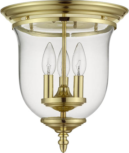 Livex Lighting 5021-02 Legacy 3-Light Ceiling Mount, Polished Brass