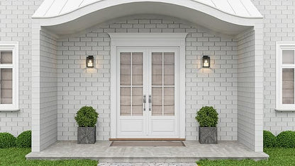 Quoizel Westover Modern Wall Sconce, 10 Inch Earth Black 1-Light Outdoor Light Fixture, Clear Transparent Glass Wall Lantern, 100 W, Industrial Design Wall Light for Porch, Patio, Gazebo or Yard