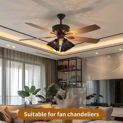 Ceiling Fan Light Covers, 3 Pack Pendant Light Shade Replacement with 1-5/8" Fitter, ALUCSET 4.7" Height and 6" Diameter, Metal Bell Shaped Cover for Chandelier Pendant Light (Dilated)