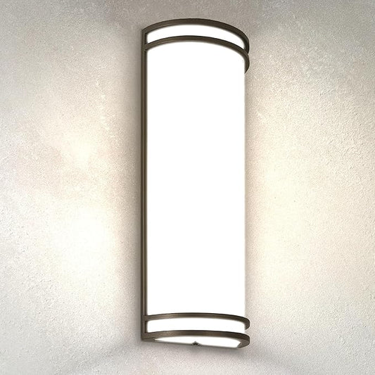 ASD 18 Inch LED Outdoor & Indoor Wall Mount Light Fixture - Oil Rubbed Bronze Modern Wall Sconce Lighting - 20W 120-277V 3000K 4000K 5000K Adjustable Dimmable Front Door & Patio Exterior Lights - ETL