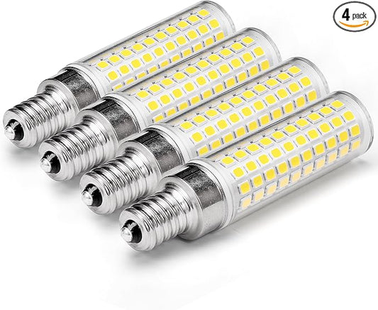 E12 100 Watt Equivalent LED Corn Bulbs 10W 4000K Natural White 1200lm 120V C7 T6 E12 LED Ceiling Fan Light Bulbs for Chandelier Pendant Lighting Candelabra Light Bulbs, Non-dimmable, 4 Pack