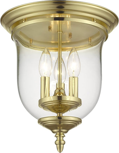 Livex Lighting 5021-02 Legacy 3-Light Ceiling Mount, Polished Brass