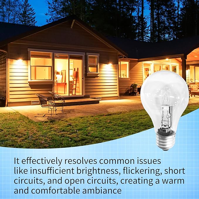 043168787963 78796 Halogen Light Bulbs 43 Watt 120V A19 with E26 Base for Table Lamps and Enclosed Fixtures, 6-Pack.