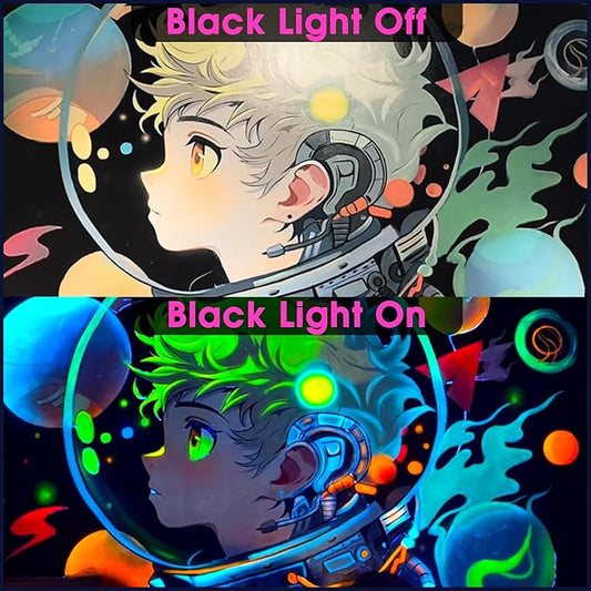 Briignite Black Light Bulbs, 12W LED Black Light Bulb for Halloween Decoration, UVA 385-400nm UV Black Light, A19 Blacklight Bulb for Glow in Dark, Body Paint Fluorescent Poster Glow Party, 2 Pack