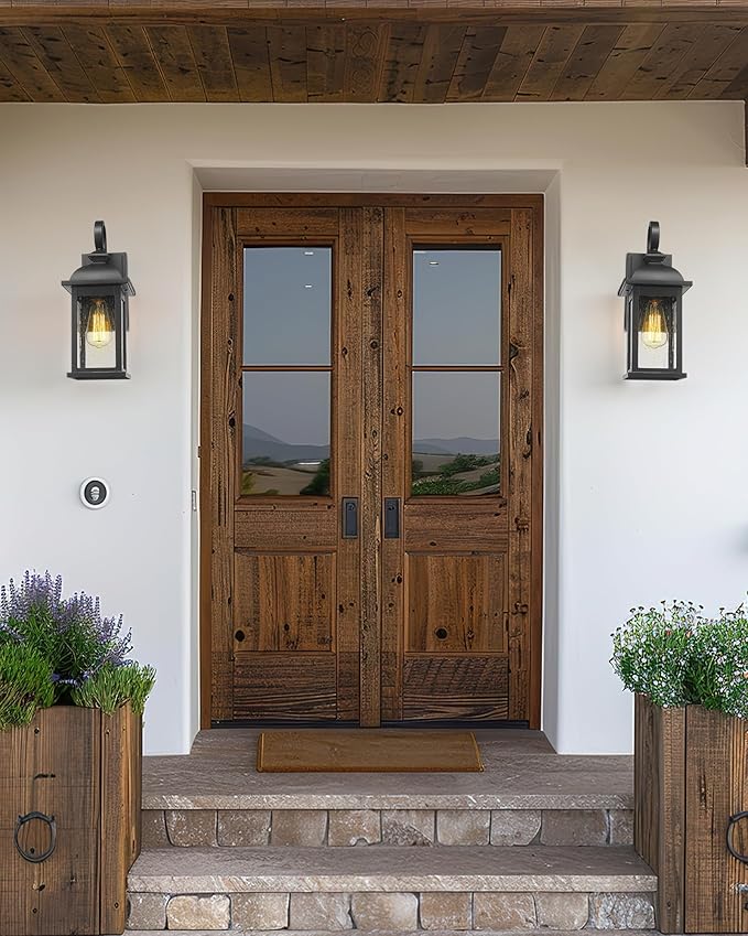 FEMILA Outdoor Wall Sconce, 21" Large Outdoor Wall Lantern Porch Lights for Entryway, Patio, Garage, Doorway, Anti-Rust Waterproof, Matte Black, 4FD54B2 BK