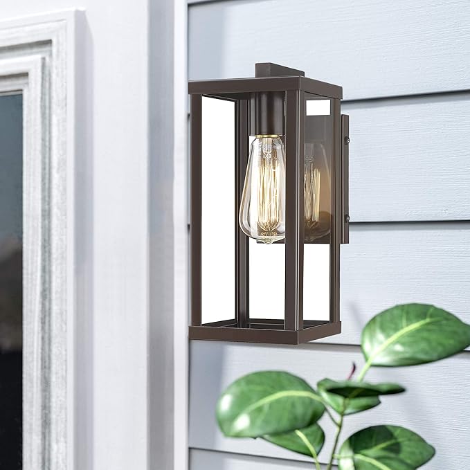 Outdoor Wall Lantern, Exterior Wall Mount Lights, Outdoor Wall Sconces, Wall Lighting Fixture (Oil Rubbed Bronze, 4 Pack)
