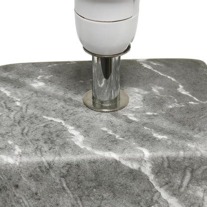 Simple Designs LT1217-BOB 11.81" Mini Marble Ceramic Cube Table Lamp, for Living Room, Bedroom, Office, Black with Black Shade