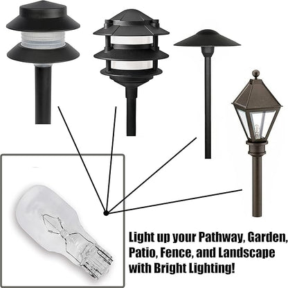 Diximus Landscape Low Voltage - Pack 20-12 Volt 11W - T5 Wedge Bulbs - Compatible with Malibu Lights - Garden - Deck Light Bulbs - Yard Bulbs (Clear, 20)