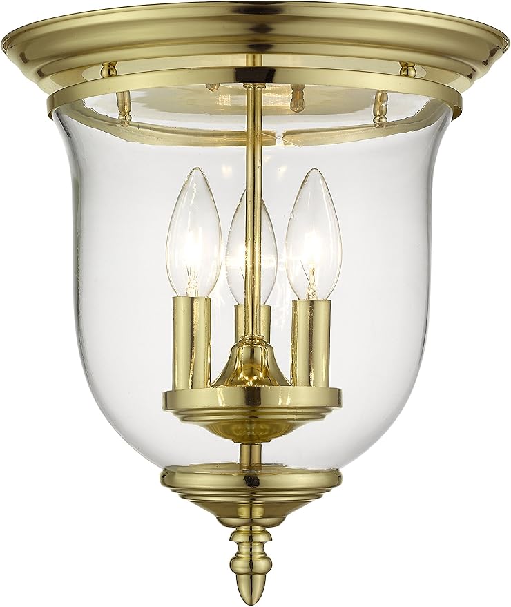 Livex Lighting 5021-02 Legacy 3-Light Ceiling Mount, Polished Brass