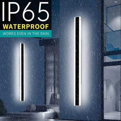 2 Pack 71inch Long Outside Wall Light Fixture, 6000K Cold White, Modern Outdoor Wall Sconce, IP65 Waterproof, 60W, Black Exterior LED Linear Lights for House, Garage, Patio, Balcony