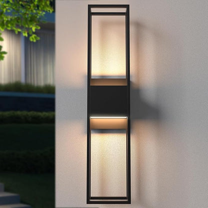 Modern Outdoor Wall Lights, 27.56IN Large Wall Sconce - 3000K Warm White LED Exterior Lighting Fixture, Waterproof Outdoor Lantern Lights for Porch, Wall Lights for Living Room