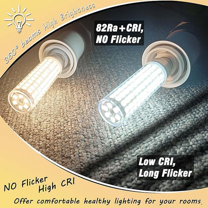 E17 LED Bulb 10 Watt Equivalent 100W 4000K Natural White 1000lm Non-Dimmable 120V E17 Intermediate Base LED Bulb for Desk Lamp, Ceiling Fan Lights, Headboard Reading Lights, Chandelier, 3 Pack