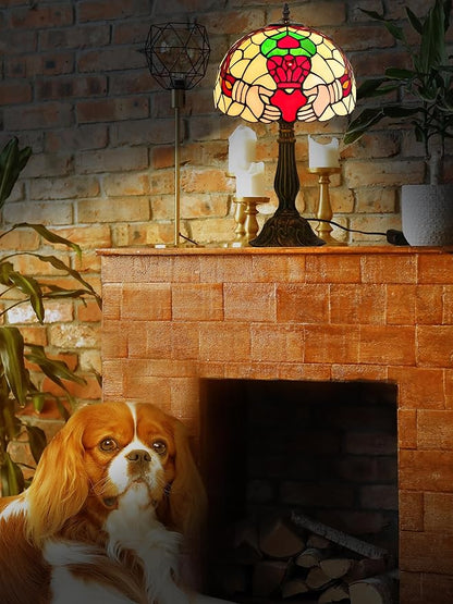 KY&BOSAM Tiffany Table Lamps Irish Gold Crown Celtic Light Stained Glass Art Style Desk Lamp19 Inche Tall 12 Inche Wide Lamp Shade1 Bulb Antique Zinc Base Living Room Bedroom St Patrick's Day Decor