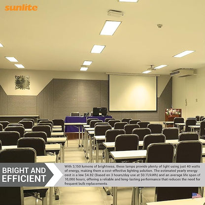 Sunlite FT40DL/835 Twin Tube Compact Fluorescent Lamp, FT 4-Pin, 40 Watts, 3150 Lumens, 3500K Neutral White, 4-Pin (2G11) Base, ROHS Compliant, 10 Pack