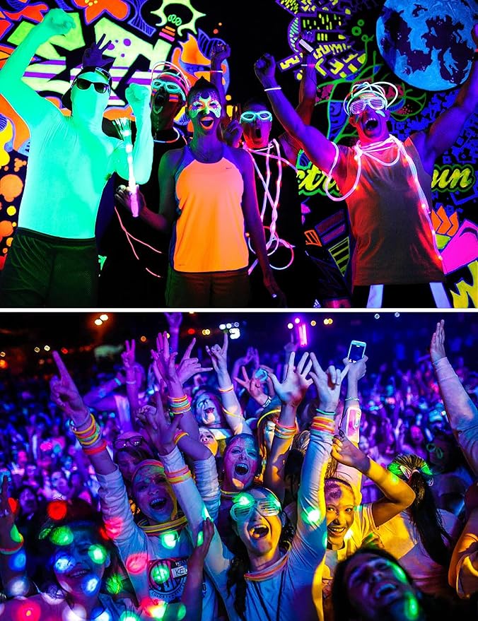 UNILAMP Black Light Bulbs: A19 9W UV Black Light Bulb, UVA 385-400nm, Black Light for Glow in The Dark for Face Body Paint, Blacklights Party, Halloween Decoration, 4 Pack