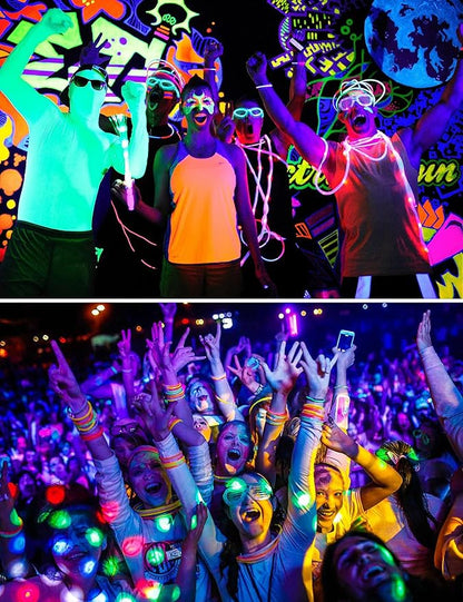 UNILAMP Black Light Bulbs: A19 9W UV Black Light Bulb, UVA 385-400nm, Black Light for Glow in The Dark for Face Body Paint, Blacklights Party, Halloween Decoration, 4 Pack