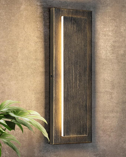 tewei LED Outdoor Wall Lights, 15.7'' Modern Outdoor Indoor Wall Sconce Large Exterior Lighting Fixtures Outside Front Door Lights for House, Hallway, Warm White 3000K, Antique Black, 1 Pack