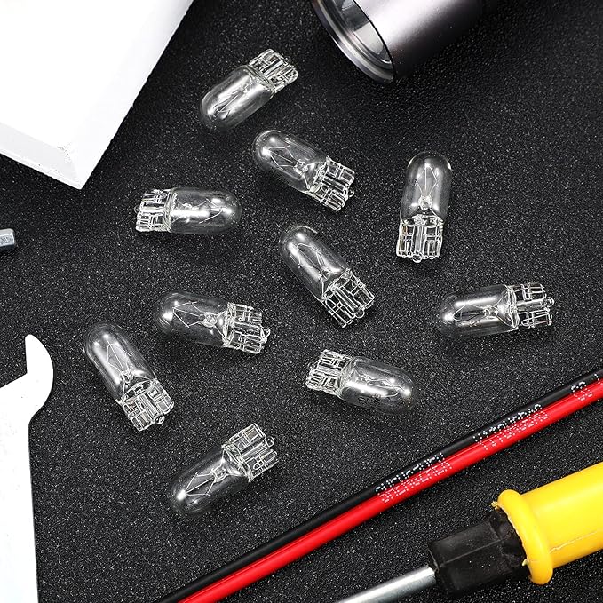 Honoson 1/4 Wedge Base 12V 5W Bulb Clear Krypton Light Bulb for Landscape, RV and Cabinet Lighting (20 Pieces)