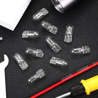 Honoson 1/4 Wedge Base 12V 5W Bulb Clear Krypton Light Bulb for Landscape, RV and Cabinet Lighting (10 Pieces)