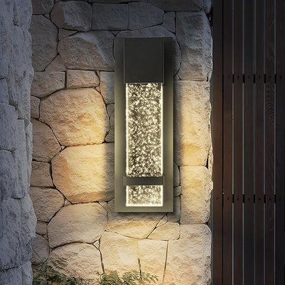 ASD LED 13" Bubble Glass Wall Light Fixture, Outdoor & Indoor Seeded Sconce | 3CCT, Waterproof, Dimmable, ETL Listed | 12W 500LM 3000-5000K 120V | Exterior Lantern, Porch Lighting | Black
