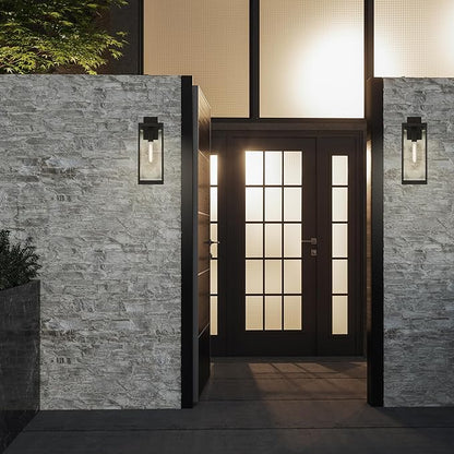 Quoizel Westover Modern Wall Sconce, 20 Inch Western Bronze 1-Light Outdoor Light Fixture, Clear Beveled Glass Wall Lantern, 150 W, Industrial Design Wall Light for Porch, Patio, Gazebo or Yard