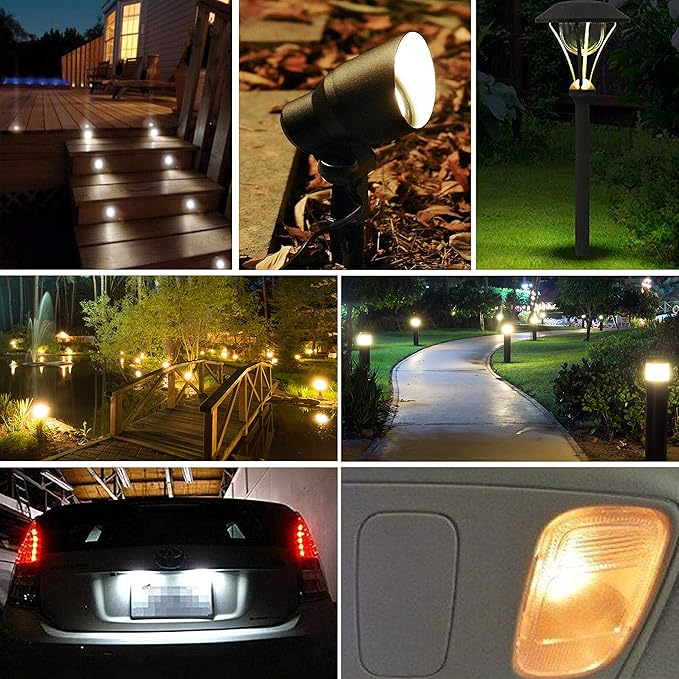 Diximus Landscape Low Voltage - Pack 20-12 Volt 11W - T5 Wedge Bulbs - Compatible with Malibu Lights - Garden - Deck Light Bulbs - Yard Bulbs (Clear, 20)