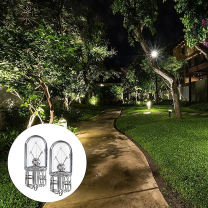 Honoson 30 Pieces 1/4 Wedge Base 12V 5W Bulb Clear Krypton Light Bulb for Landscape, RV and Cabinet Lighting