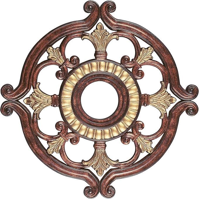 Livex Lighting 8216-63 Ceiling Medallion in Verona Bronze with Aged Gold Leaf Accents 0.1 x 0.1 x 1.5