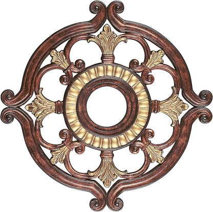 Livex Lighting 8216-63 Ceiling Medallion in Verona Bronze with Aged Gold Leaf Accents 0.1 x 0.1 x 1.5