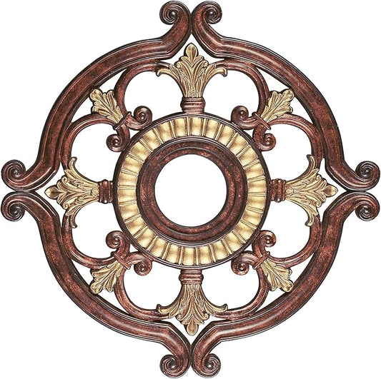 Livex Lighting 8216-63 Ceiling Medallion in Verona Bronze with Aged Gold Leaf Accents 0.1 x 0.1 x 1.5