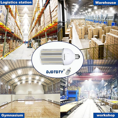 60W LED Corn Bulb, E26 Base with E39 Adapter, 5000K 9000LM LED Light Bulb for Garage Warehouse Workshop Barn (60Watts)