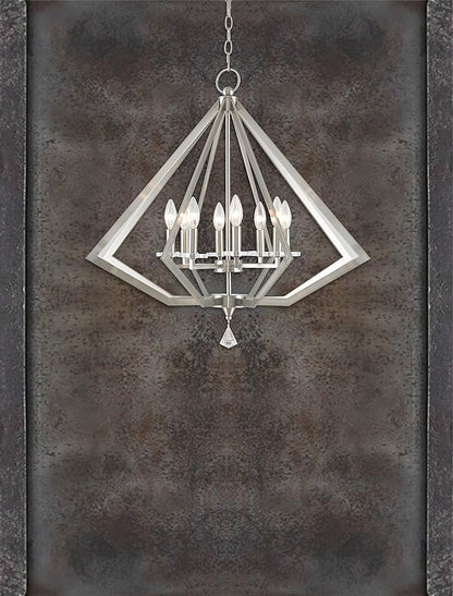 Livex Lighting 50668-91 Diamond 8-Light Chandelier, Brushed Nickel