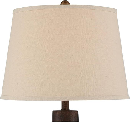Regency Hill Glenn 27" Tall Urn Farmhouse Rustic Natural Cottage Southwestern Table Lamps Set of 2 WiFi Smart Socket Dark Terra Cotta Finish Living Room Bedroom Bedside Nightstand Fabric Shade