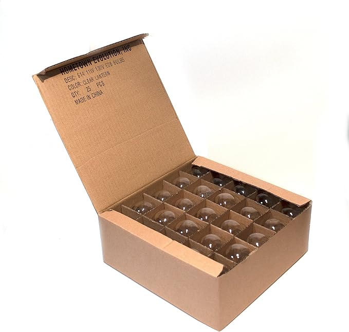 Hometown Evolution, Inc. Box of 25 S14 Lantern Edison 11 Watt Commercial E26 Base Replacement Bulbs
