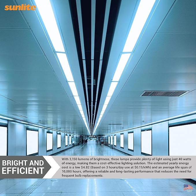 Sunlite FT40DL/865 Twin Tube Compact Fluorescent Lamp, FT 4-Pin, 40 Watts, 3150 Lumens, 6500K Daylight, 4-Pin (2G11) Base, ROHS Compliant, 10 Pack