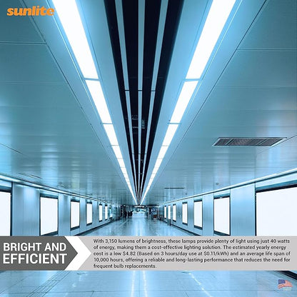 Sunlite FT40DL/865 Twin Tube Compact Fluorescent Lamp, FT 4-Pin, 40 Watts, 3150 Lumens, 6500K Daylight, 4-Pin (2G11) Base, ROHS Compliant, 10 Pack