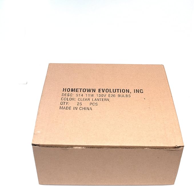 Hometown Evolution, Inc. Box of 25 S14 Lantern Edison 11 Watt Commercial E26 Base Replacement Bulbs