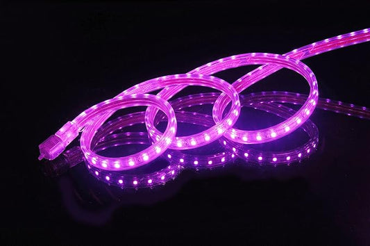 CBconcept UL Listed, 30 Feet, Super Bright 8100 Lumen, Pink, Dimmable, 110-120V AC Flexible Flat LED Strip Rope Light, 540 Units 5050 SMD LEDs, Indoor Outdoor Use, Ready to use