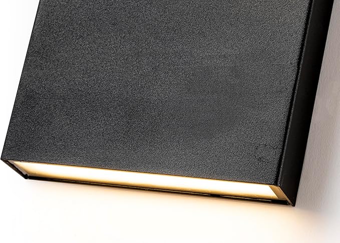 Modern LED Outdoor Wall Sconce Twins Integrated LED Outdoor Wall Mount,Anti Rust Textured Black Suit for Wet Locations and All Rooms,Easily Installed in Any Direction.Bulb Included.