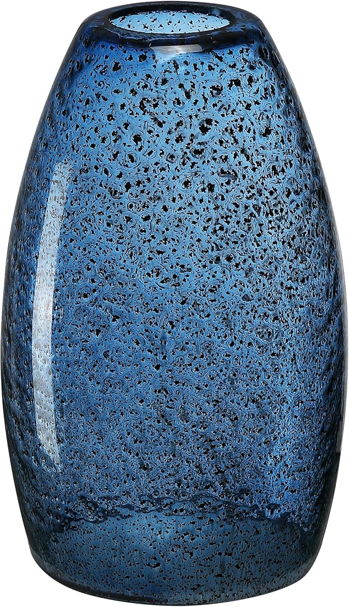 Dark Blue Seeded Glass Pendant Lamp Shade 4.72" Art Glass chandeliers Cover Mini Oval Light Shade Replacement Shade Only Light Fixtures for Kitchen Island Pendant Light 1-Pack