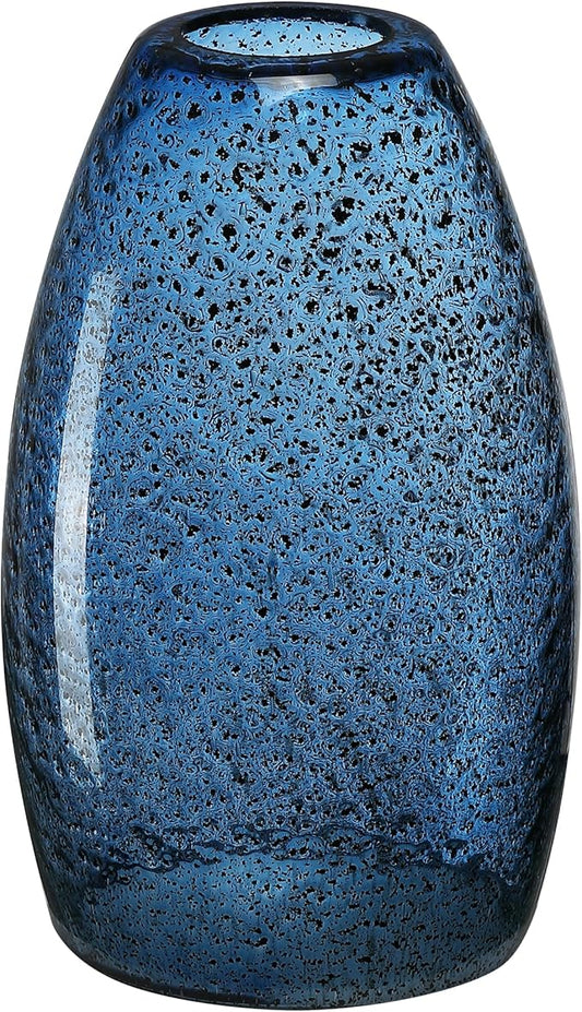 Dark Blue Seeded Glass Pendant Lamp Shade 4.72" Art Glass chandeliers Cover Mini Oval Light Shade Replacement Shade Only Light Fixtures for Kitchen Island Pendant Light 1-Pack