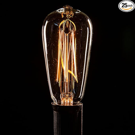 Hometown Evolution, Inc. Box of 25 ST40 Lantern Edison 7 Watt C9 (E17) Intermediate Base Replacement Light Bulbs