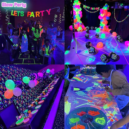 2 Pack 300W LED Black Light,Blacklight Outdoor with Plug, IP66 Waterproof UV Black Lights for Glow Party Large Space, Halloween, Fluorescent Poster, Body Paint