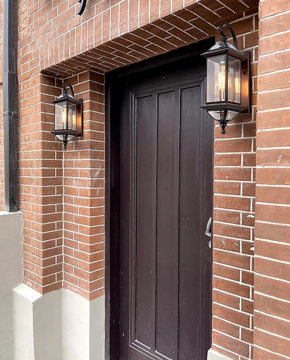 Outdoor Light Fixture 18.5" H Porch Light Oil Rubbed Bronze Outdoor Wall Lights with Clear Glass Waterproof Outside Lights for House Patio Garage Frontdoor 1 Pack Bulb Not Included