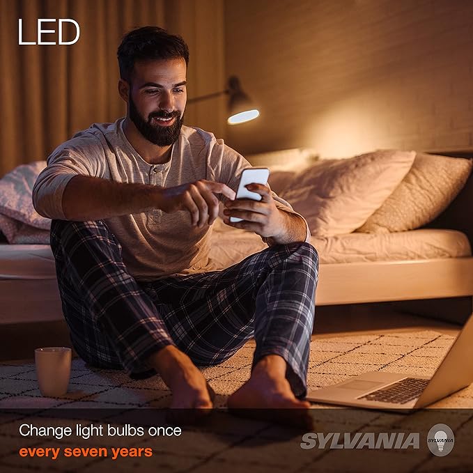 LEDVANCE Sylvania ECO LED A19 Light Bulb, 60W Equivalent Efficient 9W, 7 Year, 750 Lumens, Medium Base, Frosted, 2700K, Soft White - 24 Pack (40986)