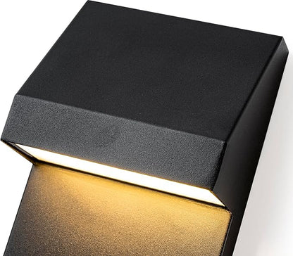 Modern LED Outdoor Wall Sconce Twins Integrated LED Outdoor Wall Mount,Anti Rust Textured Black Suit for Wet Locations and All Rooms,Easily Installed in Any Direction.Bulb Included.