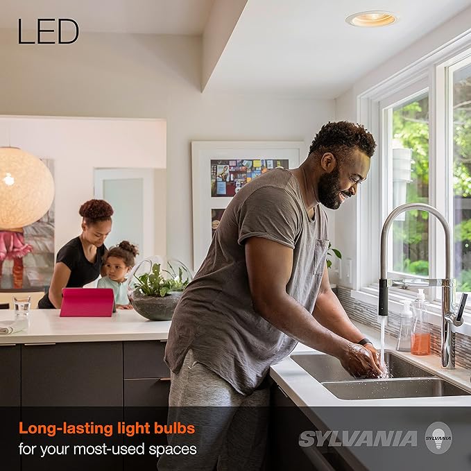 Sylvania LED Flood BR30 Light Bulb, 65W = 9W, 10 Year, 650 Lumens, Dimmable, 2700K, Soft White - 12 Pack (41262)