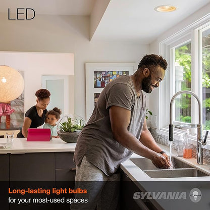 Sylvania LED Flood BR30 Light Bulb, 65W = 8W, 10 Year, 650 Lumens, Dimmable, 5000K, Daylight - 6 Pack (42289)
