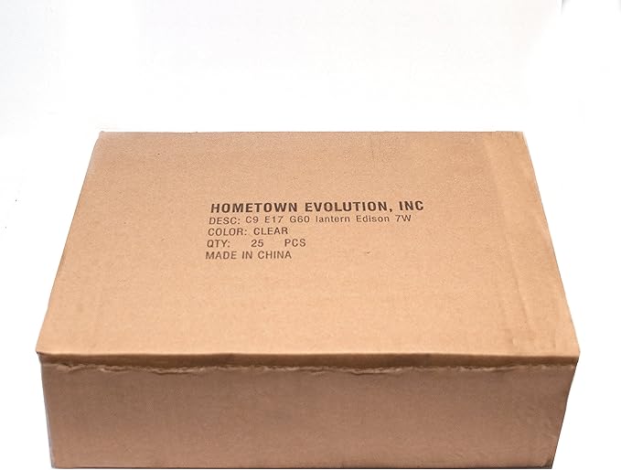 Hometown Evolution, Inc. Box of 25 G60 Lantern Edison 2.5 Inch 7 Watt C9 E17 Base Replacement Bulbs