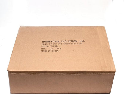 Hometown Evolution, Inc. Box of 25 G60 Lantern Edison 2.5 Inch 7 Watt C9 E17 Base Replacement Bulbs